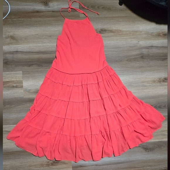 NWOT Free People Endless Summer Moonlight Chic Coral Halter Maxi Dress Size XS - Picture 3 of 16